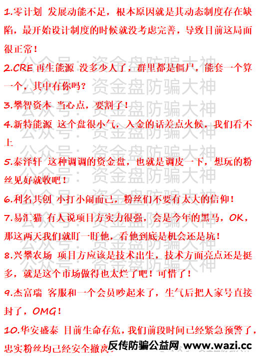 预警！零计划、CRE再生能源、攀智资本、新特能源、泰泽轩、利名共创、易汇猫、兴攀农场、