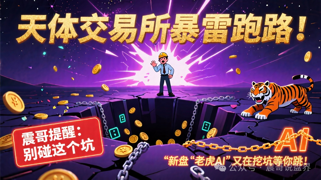 【天体交易所】暴雷跑路！别碰这个坑，新盘＂老虎AI＂又在挖坑等你跳