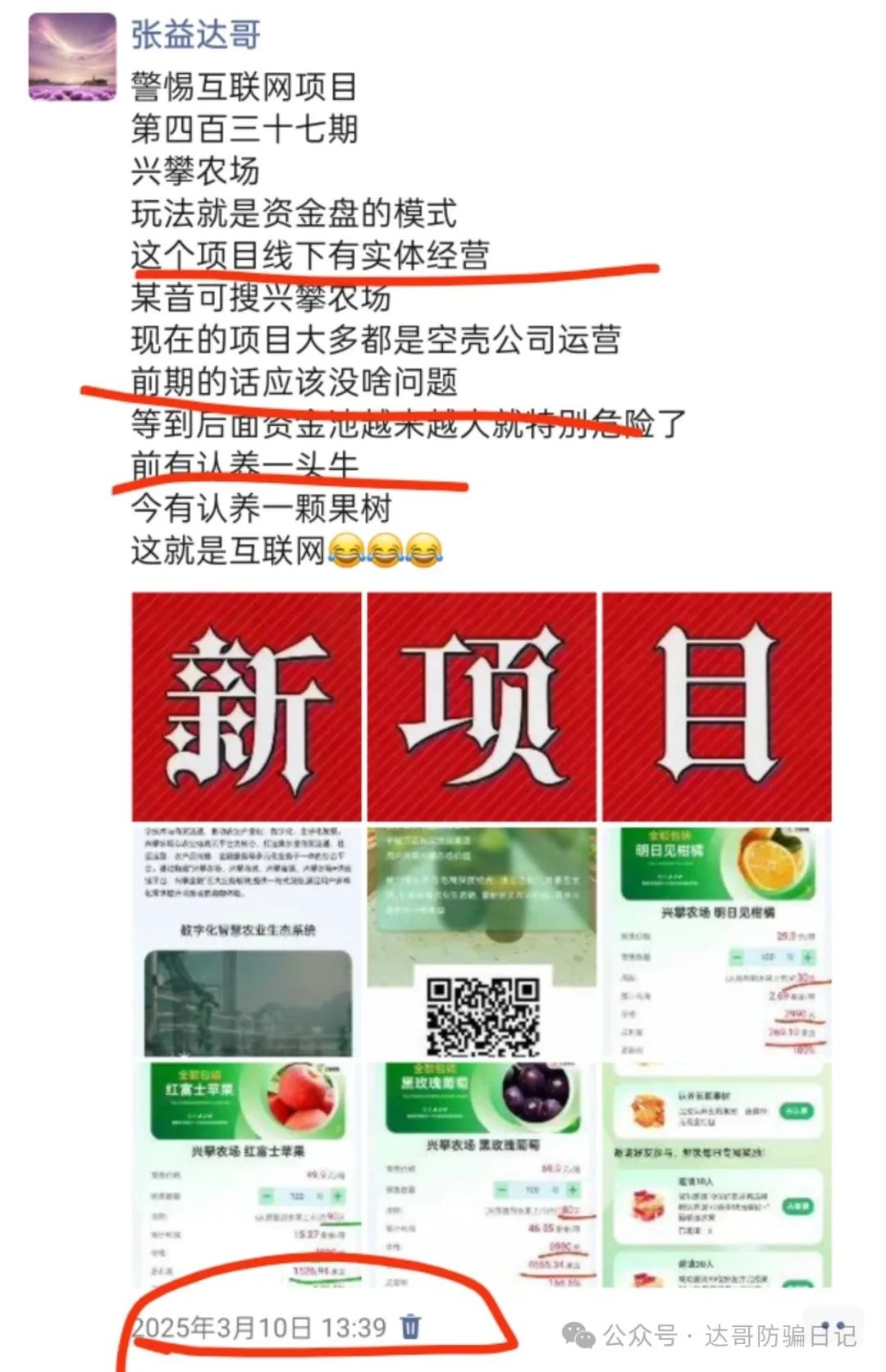 预警提醒【兴攀农场】大额产品上线，集资项目背后的风险一定要警惕